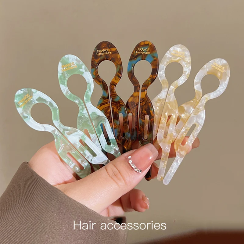 

Women Hairstyle Tool Hair Stick Fork Acetate Updo Hairpin Hair Clip Crab Party Deft Bun Chignon Headwear Handmade Hair Acceessor