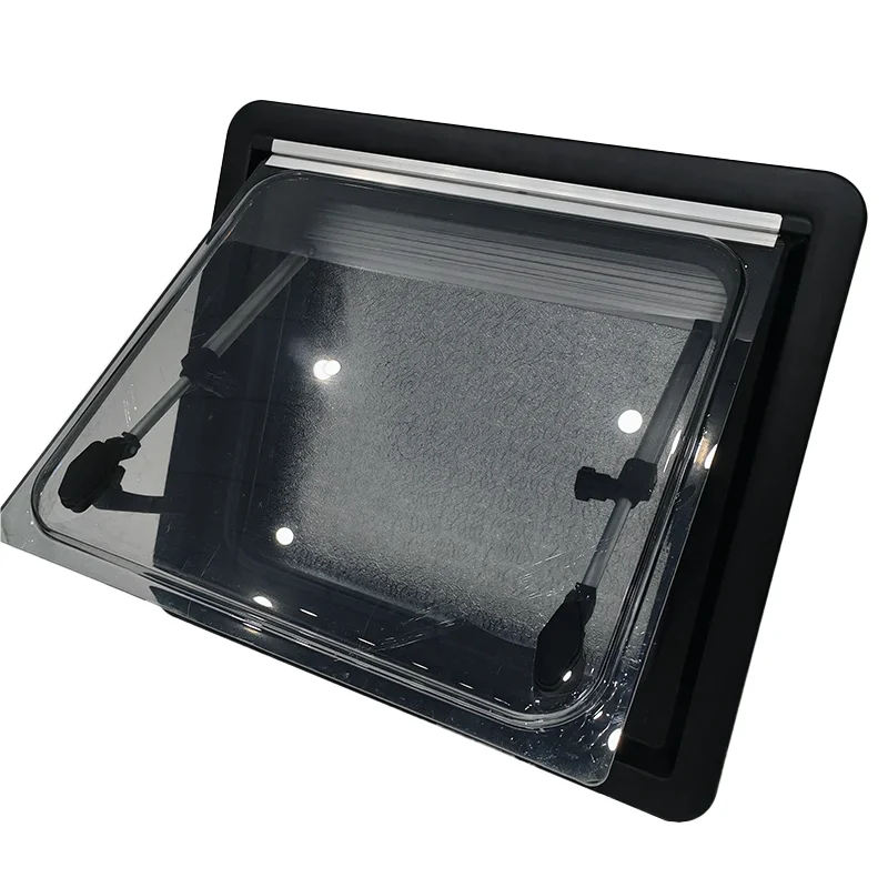 Fenêtre ASA RV à ouverture vers l'extérieur 1000x500mm, résistante aux UV, double vitrage acrylique avec moustiquaire et stores pour caravane