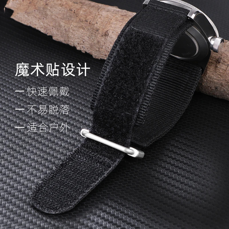 22 24mm Waterproof Sweatproof Nylon Watchband for Breitling Bell Ross BR Hook and Loop Fastener Woven  Watch Strap Accessories