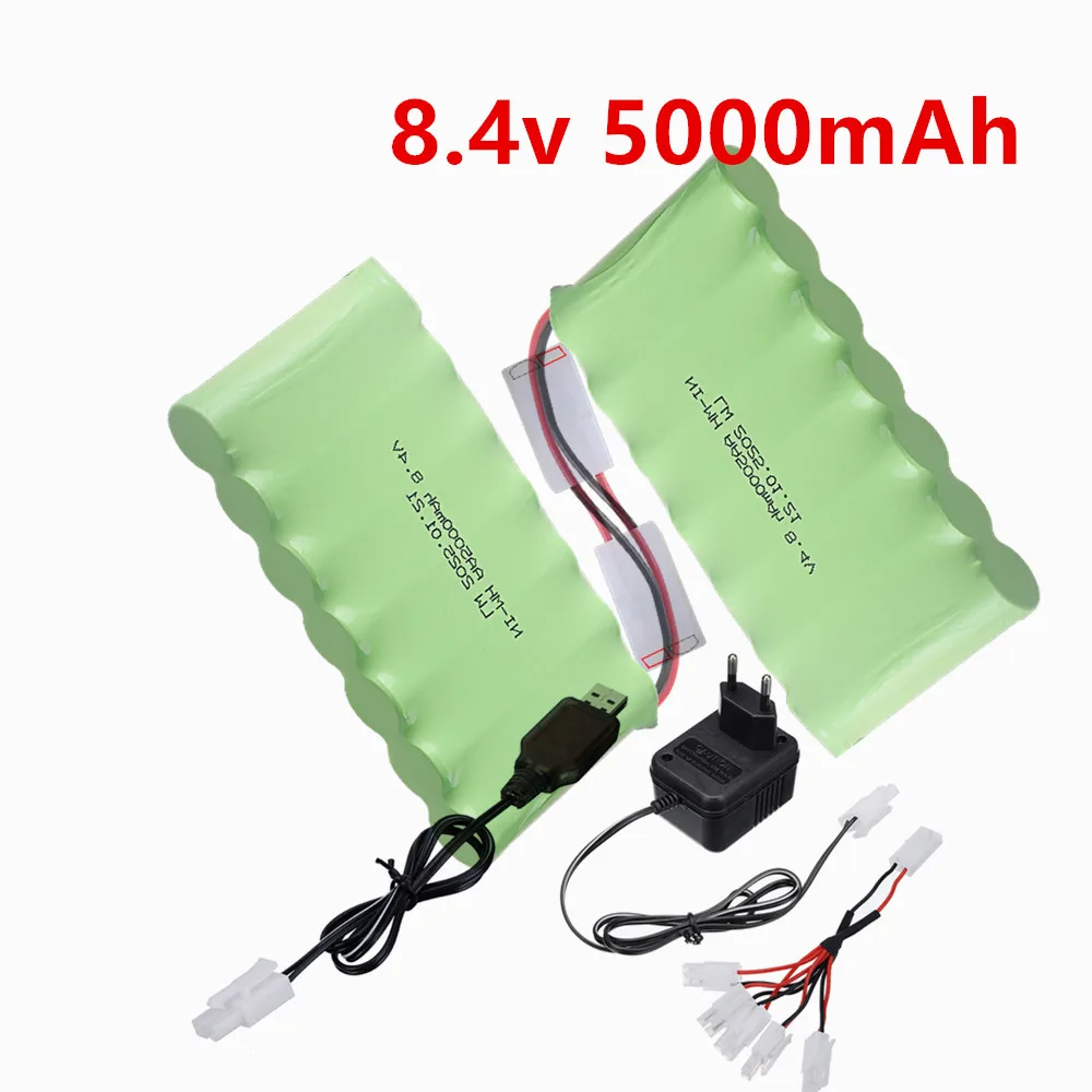 8.4v 5000mAh NiMH Battery For RC Cars Robots Tanks Gun Boats Trucks AA With Tamiya Plug 8.4 v Rechargeable Battery Pack