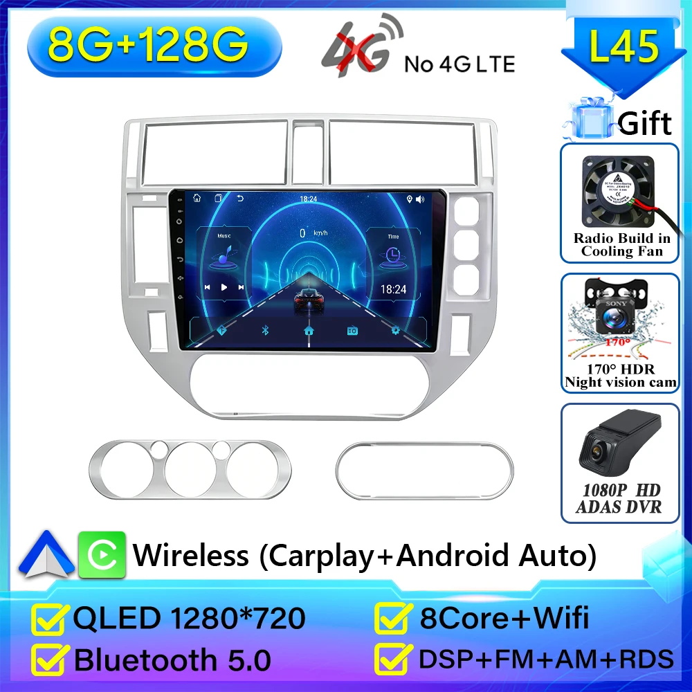 Android 16 Voor Ford Kuga MK1 2008-2012 Voor Ford C-MAX CMAX 2003-2010 Autoradio GPS 2 k Scherm Carplay 4G Wifi Stereo Video DSP BT