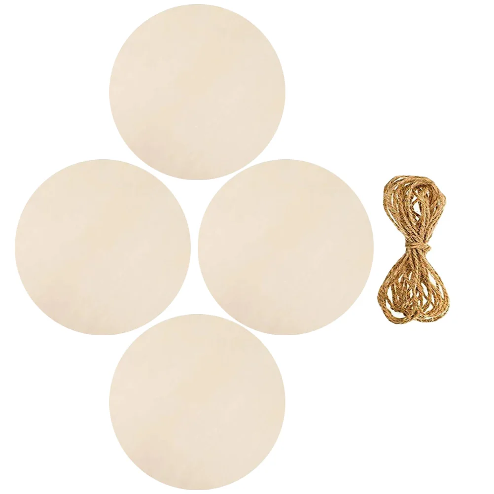 

4 Sets Round Blank Wooden Discs Diy Hanging Unfinished Plates For Graffiti Painting Christmas Gnome Ornament Cutouts Crafts