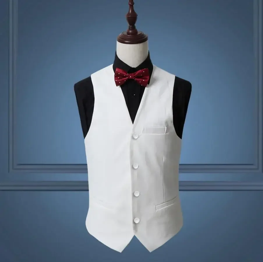 

2024 White Men Vest Formal Wedding Suits For Men Slim Fit Custom Prom Dinner Vests For Men Blazer Verde Hombre Terno Masculino