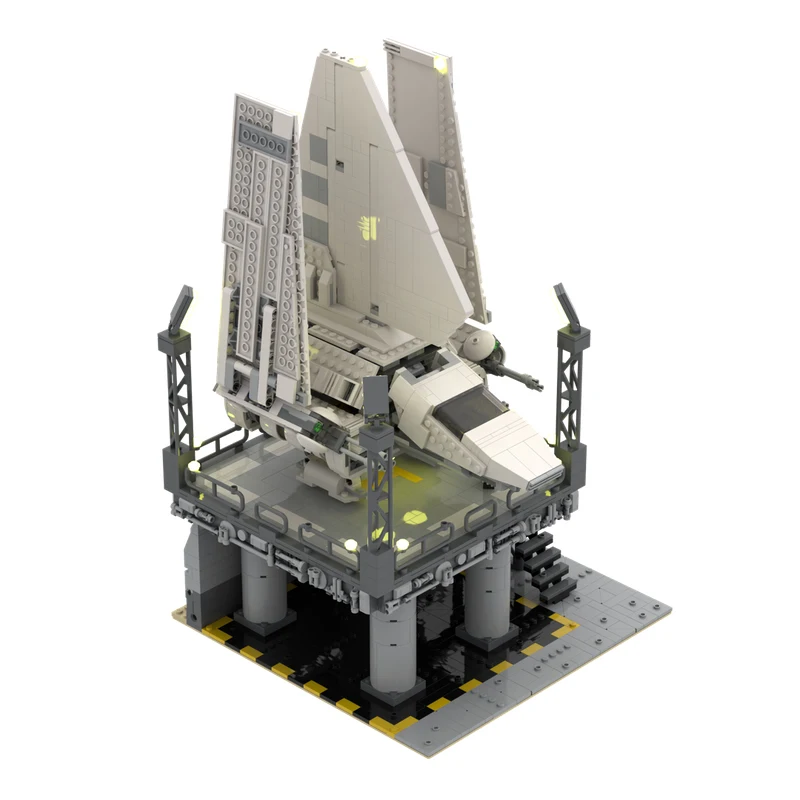 1600 peças filme de ficção científica moc (batalha de estrelas) base imperial landport e shuttle arquitetura bloco de construção modelo presente de festival
