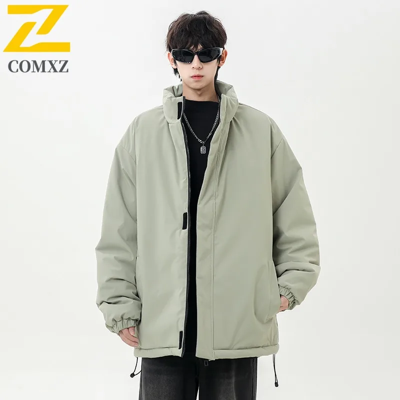 

COMXZ Men Padding Jacket Luxury Stand Collar Outdoor Adventure Windproof Warm Parka Fashion Walk Lightweight Winter Cotton Coat