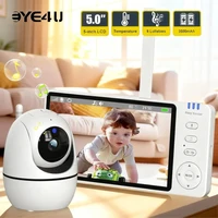 Monitor de vídeo para bebé de 5 pulgadas con cámara PTZ Zoom Babyphone Cam protección de seguridad cámaras de vigilancia Sensor de temperatura canción de cuna