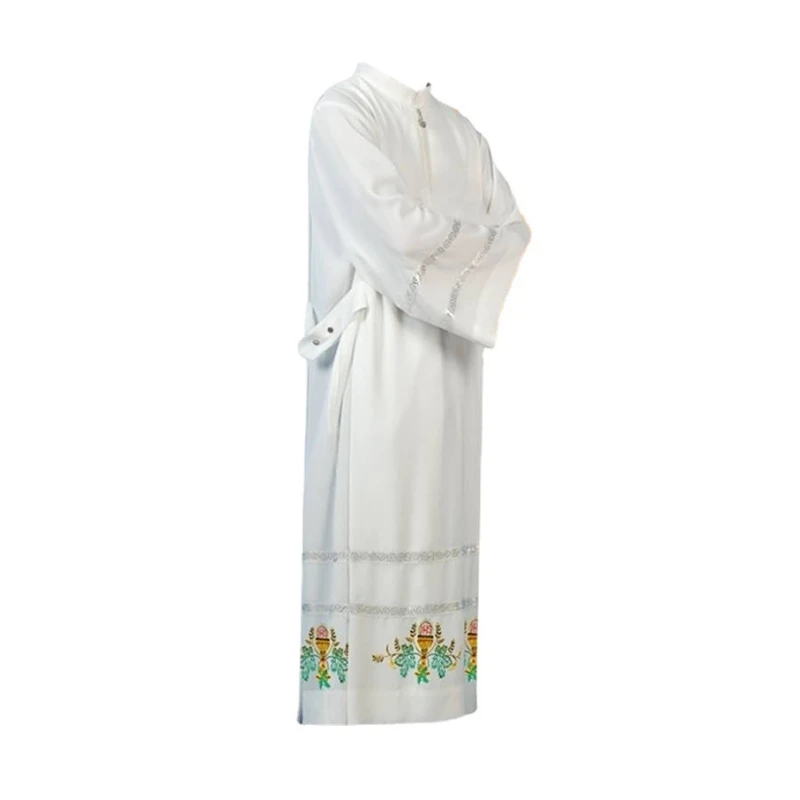 

Liturgical Roman Cassock Clergy Catholic Church ALB Embroidery Gown Clerical Clothing Pastor Priester Albs White