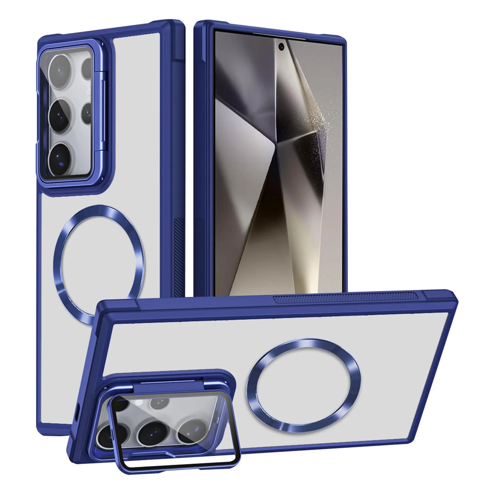 

Магнитный чехол для Samsung S25 Ultra/S25 Plus/S25, прозрачный флип-чехол с полным покрытием, поддержка беспроводной зарядки, тонкий чехол