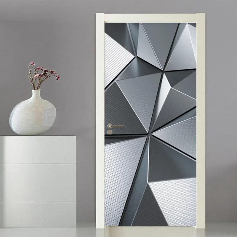 Modern Fashion White Pearl Door Stickers Self Adhesive 3D Abstract Line Strip Wallpaper Wardrobe Cabinet Fridge Mural Cover