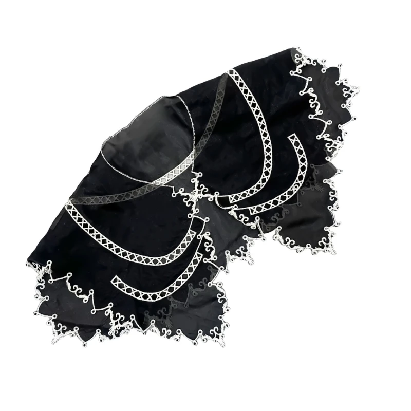 Embroidered Half Shirt False Collar Black Spread Lapel Versatile Art Collar Sweet Shawl False Decorative Shawl