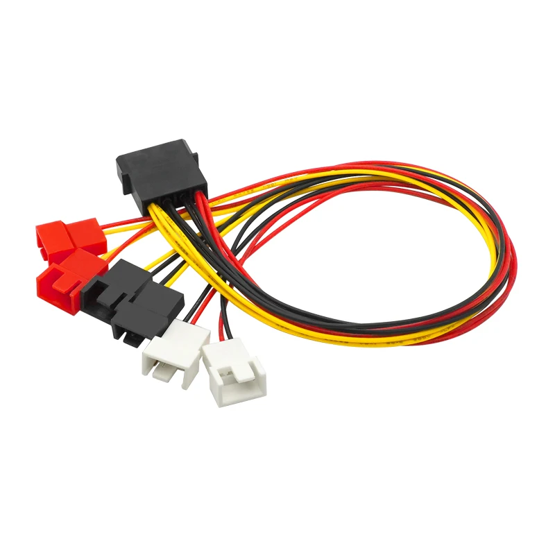 4Pin Molex to 3Pin Fan Power Cable Adapter Connector 12V 7V 5V Cooling Fan Cable