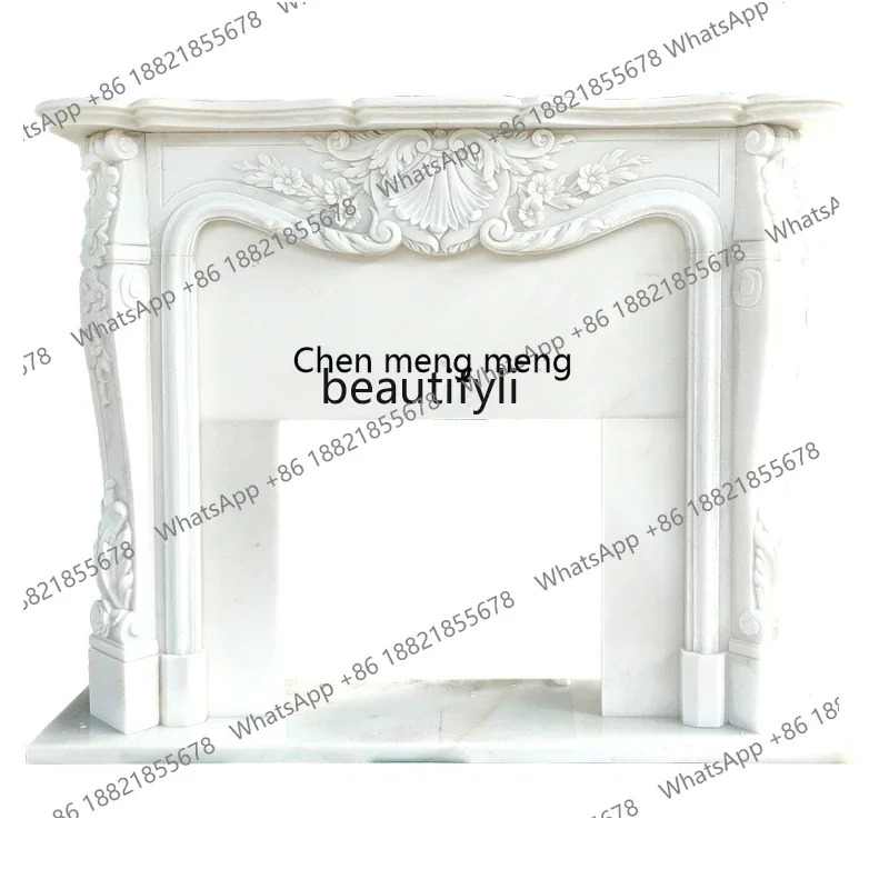 

182C Marble Fireplace Stone Carving French Relief European Indoor American Curio Cabinet Decoration Stone Fireplace
