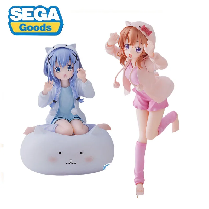 Original SEGA Luminasta Kafuu Chino Hoto Kokoa 16cm Anime Figure Is the order a rabbit? PVC Mode Statue Collection Boxed Toys