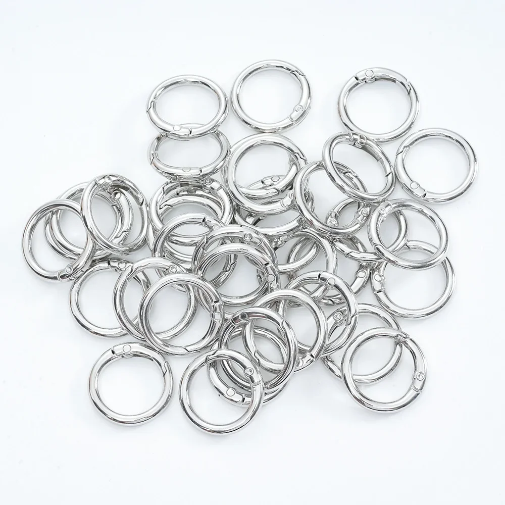 50/100 Stück Bunte Federverschlüsse, Öffnbare Runde Karabiner, Schlüsselanhänger, Taschenhaken, Hundekettenschnallen, Verbinder für DIY-Schmuck – Detail 4