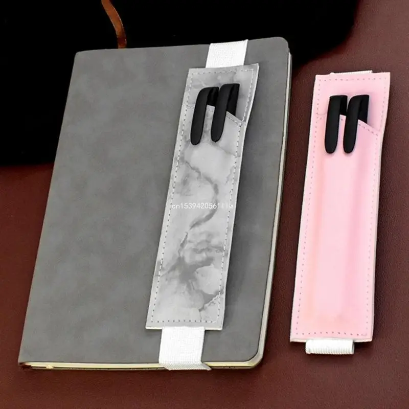 

2Pcs Pen Holder with Adjustable Elastic Bands Leather Pencil Case Notebook Pen Holder Pouches for Hardcover Dropship