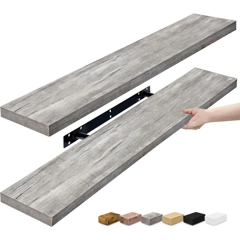 

Floating Shelves for Wall - 35 Inch Long Bathroom Shelves, Wall Decor for Bedroom, Kitchen, Living Room & Book Storage