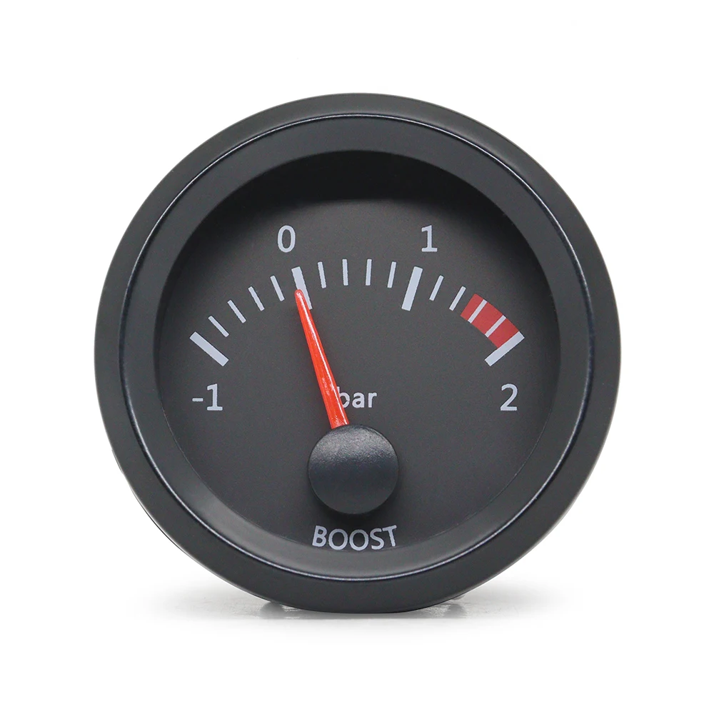 52MM Gauge 12V Water Temp Olietemperatuurmeter Oliedruk Brandstof Voltmeter Lucht Brandstofverhouding Boost Uitlaat Temp Meter Zwart Gezicht Gauge