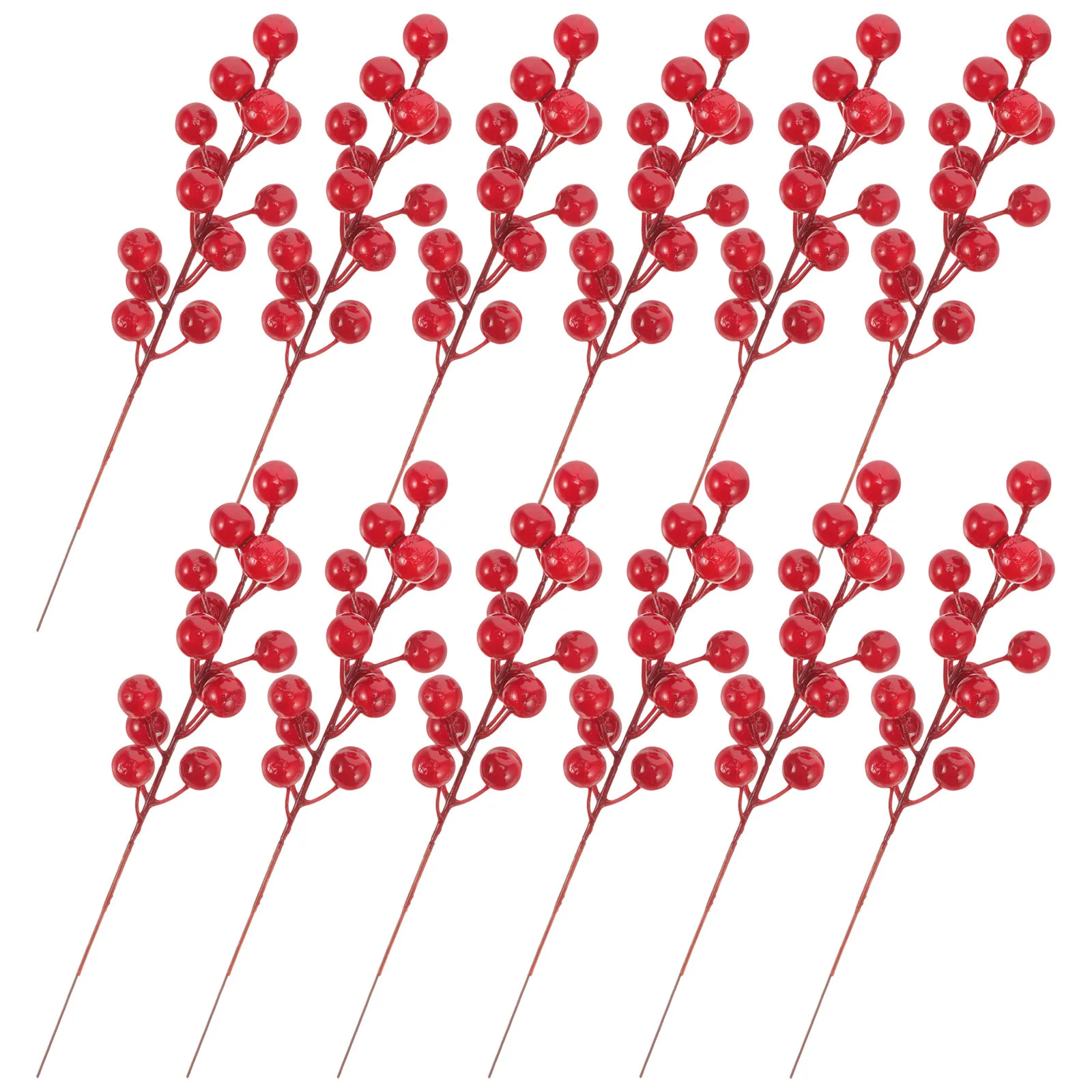 

12pcs Red Picks Artificial Berry Branches For Home Decor Christmas Tree Decoration Fake Flower Stems Xmas Berry Bunch Party