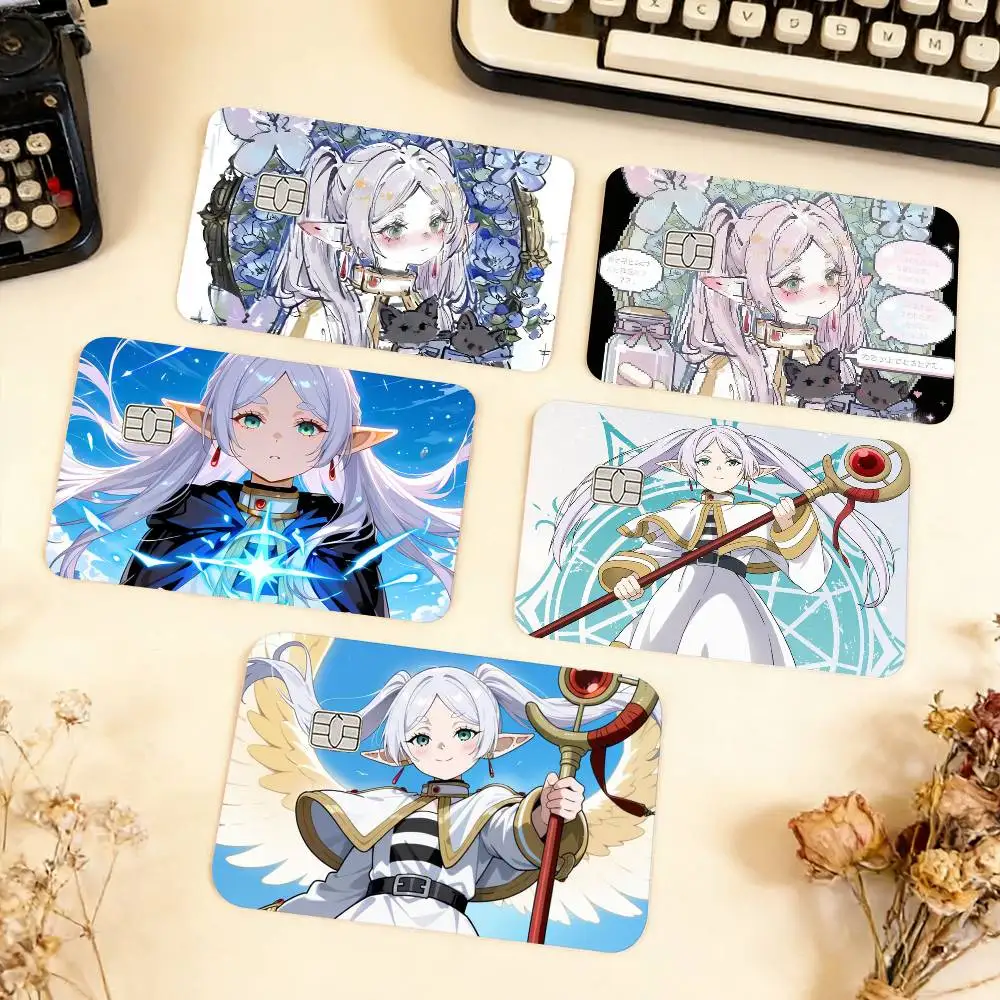 Frieren Anime Beyond Journeys Waterproof Film Skin Cover Credit Card Stickers Debit Front Bank Bus Pass