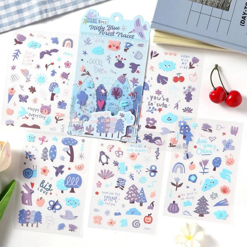 Cloud Wander Series Forest Theme PET Stickers, Scrapbook Journal DIY Decorative Stickers, Handmade Diary Decor Decals