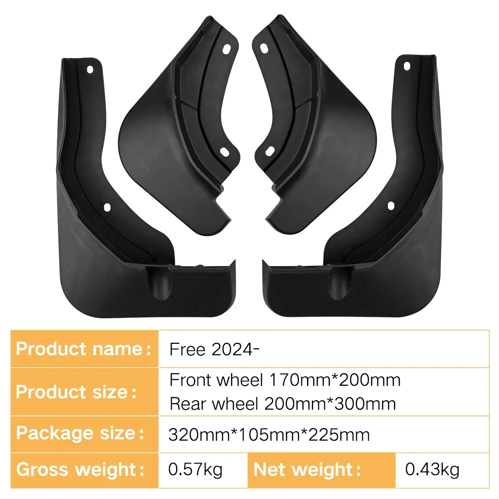 Mudflaps Fender for Voyah Free 2024,Mud Flaps, Splash Guards, Front Rear Wheels Fender, Car Accessories,4Pcs