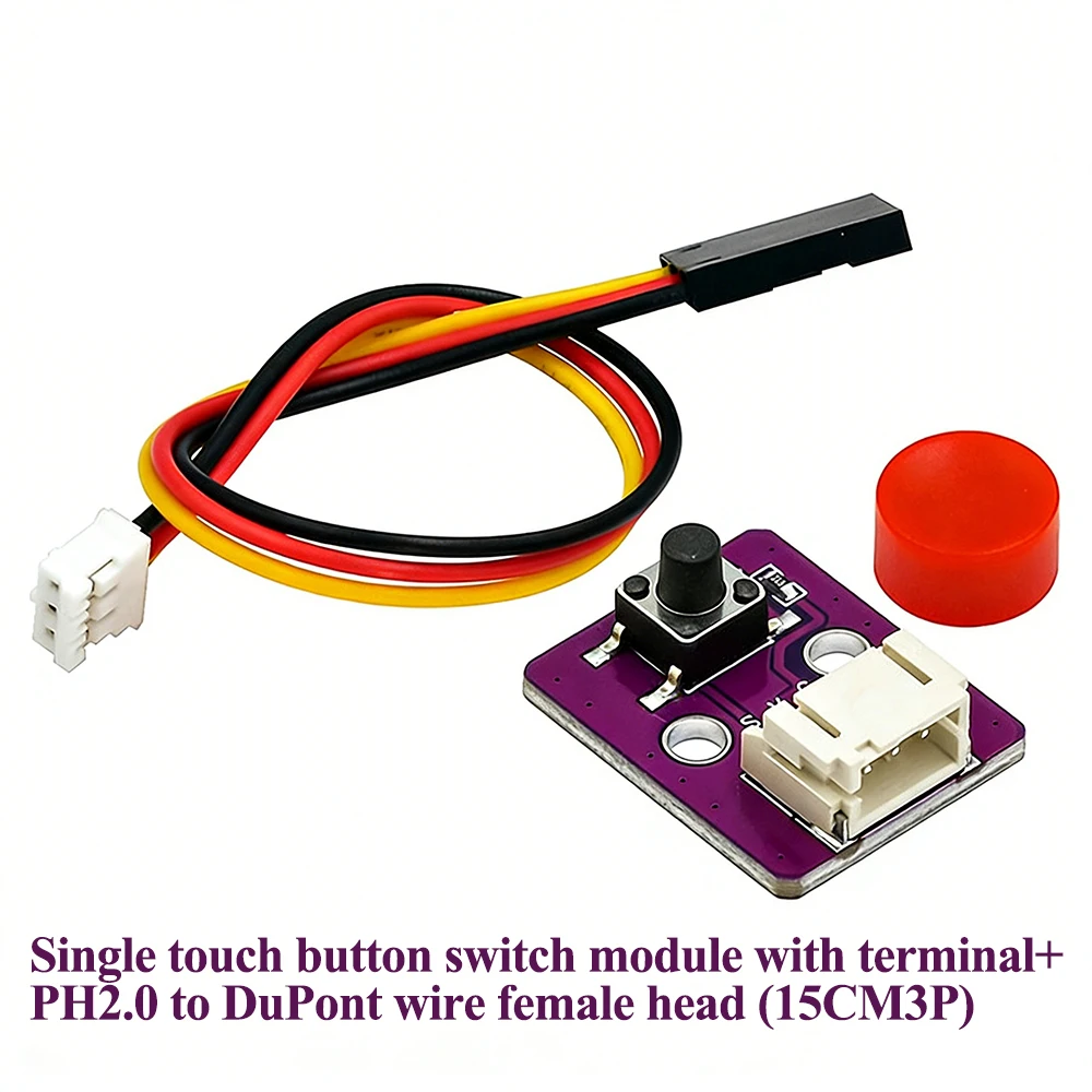 20~200Pcs Single Tactile Push Button Switch Module With Terminal Socket Compatible Arduino 51 MCU Development Board Button Cap