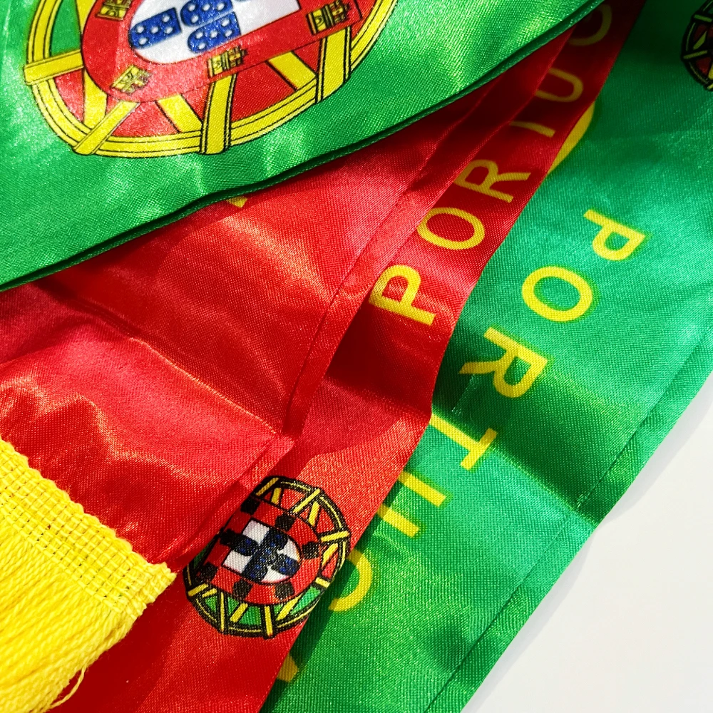 Portugal flag scarf14x130cm double-sided printed polyester polyester fabric football fans Portugal scarf flag banner