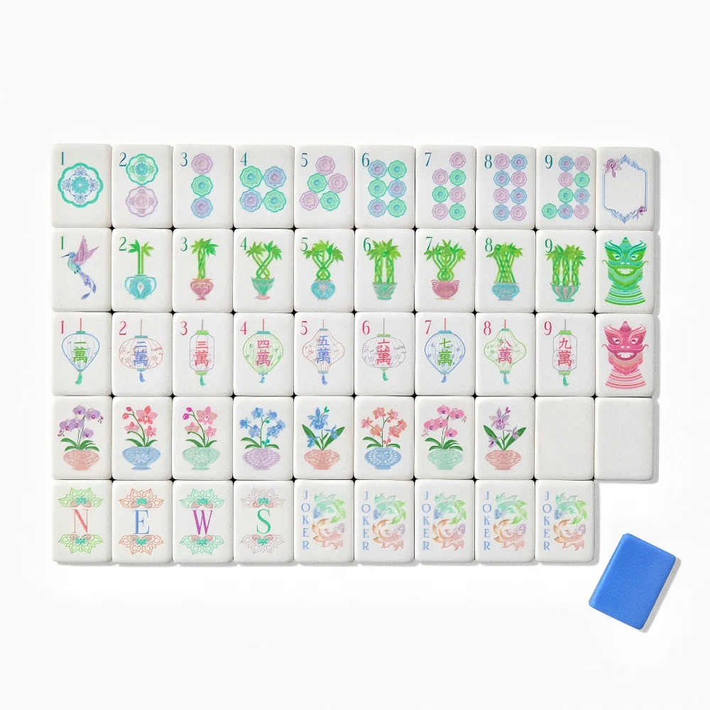 

2026 New American Mahjong Tiles Layer Acrylic 160 Mahjong Game Set Portable Travel Family Party Mah Jongg Surprise Aldult Gifts