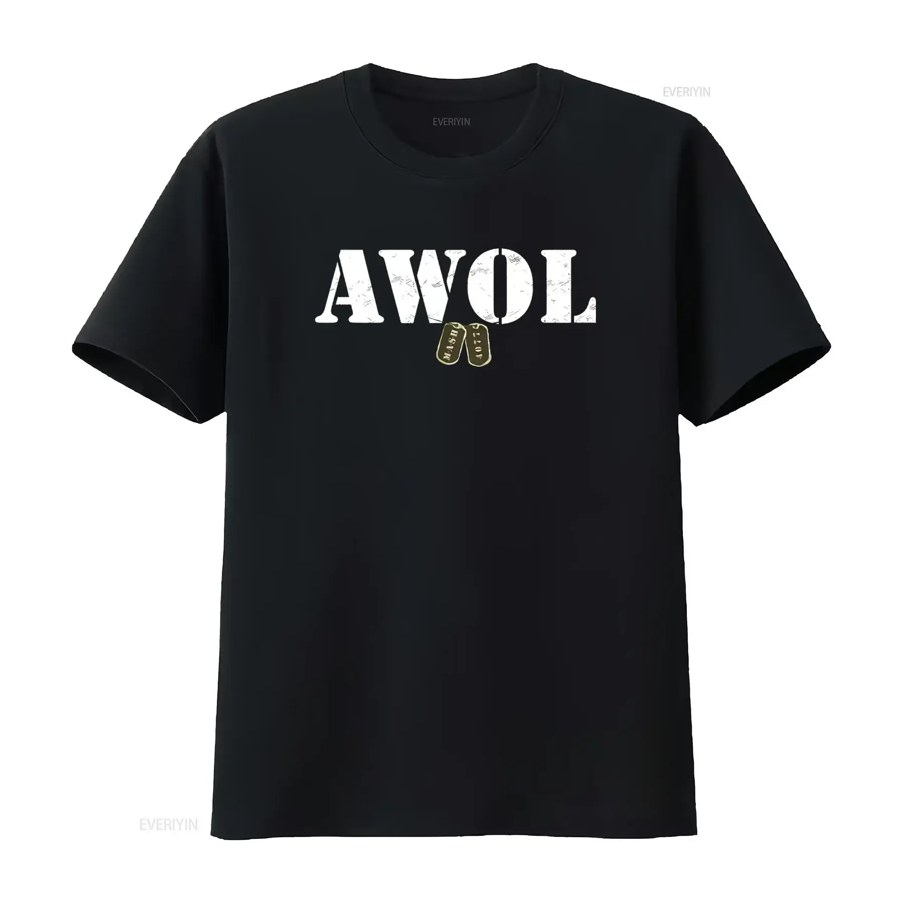 AWOL Mash 4077Th T Shirt Print for Fashion Casual  vintage Washed graphic Unisex Versatile streetwear homme