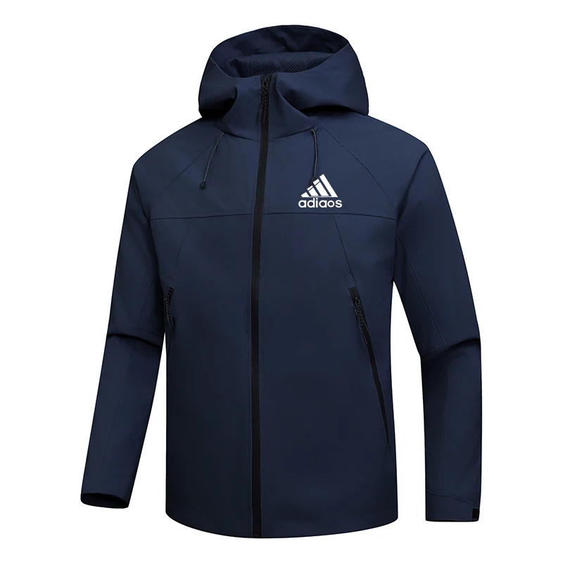 Men's High-quality Hooded Windproof Jacket, Autumn Winter Fashion Outdoor Sports Zipper Coat Casual Windbreaker