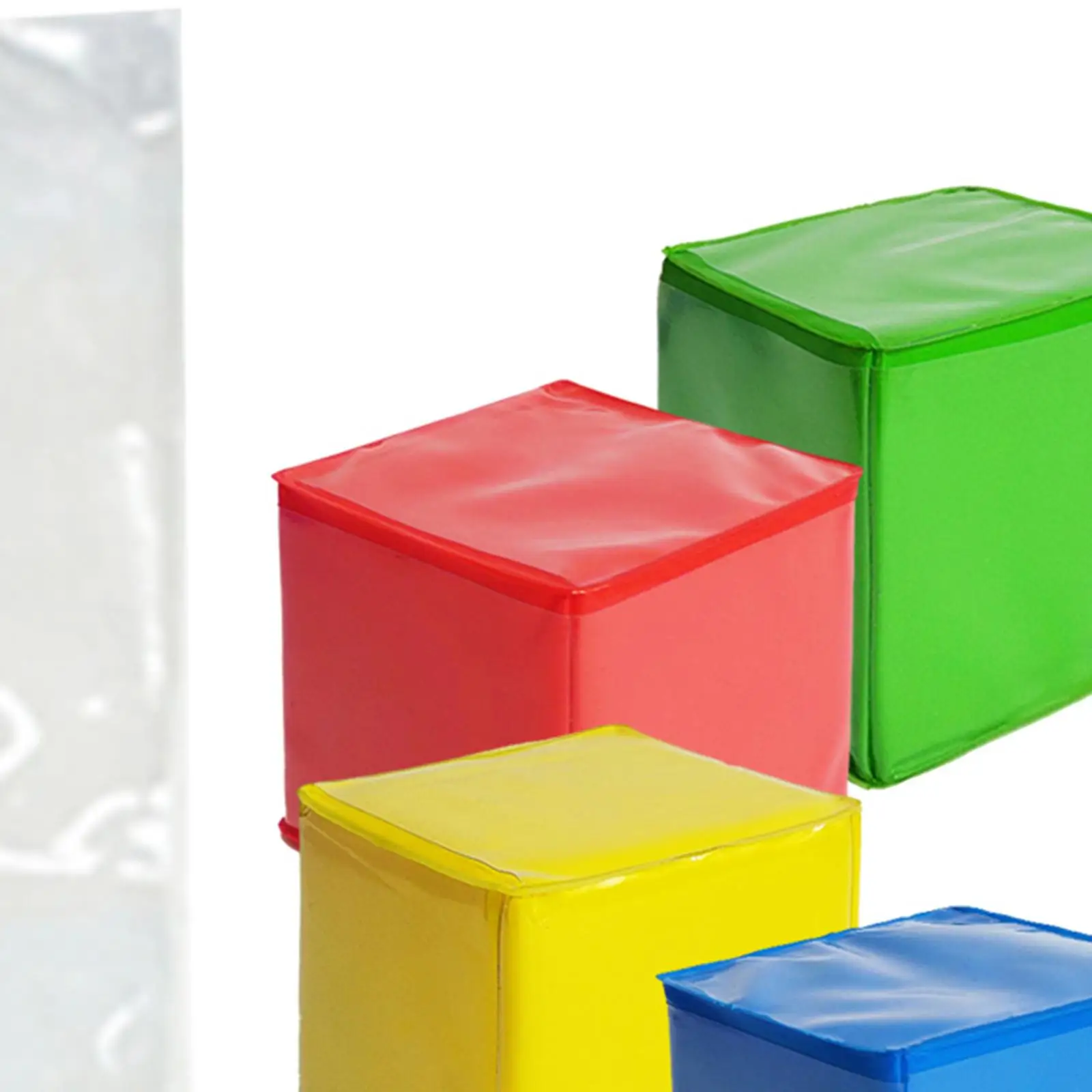 DIY Photo Pocket Dice 4 Pack Soft Fabric 6 Sided Blocks for Spelling Writing Education Games Teacher Classroom Supplies