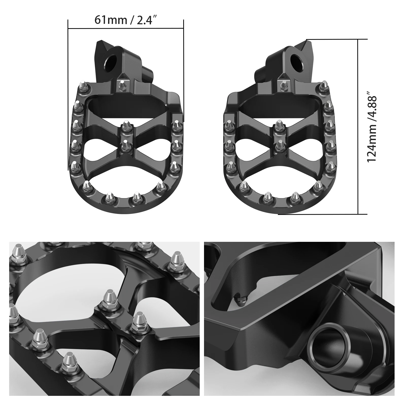 NICECNC For Yamaha YZ250F 2024 2025 2026 YZ450F 2023-2026 Forged Foot Pegs Footrest & Footpeg Offset Brackets YZ 250F YZ 450F