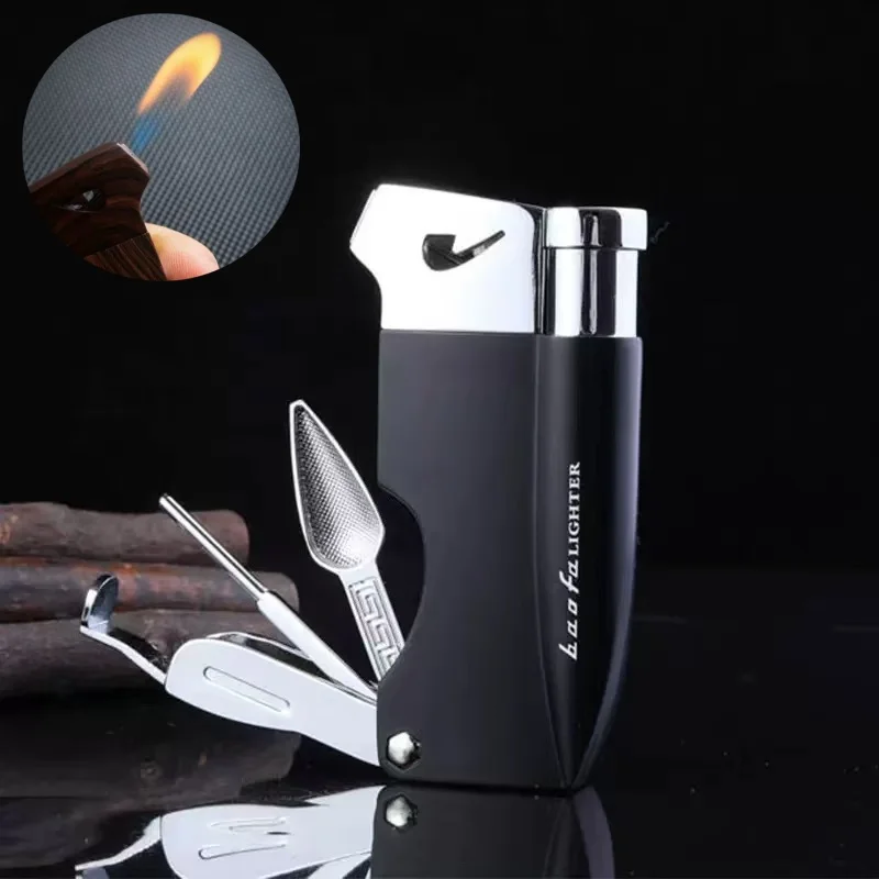 Multi Functional Smoker Specific Pipeline Lighter Gas Lighter with Cleaning Tool Accessories Men's Cool Gift Lighter