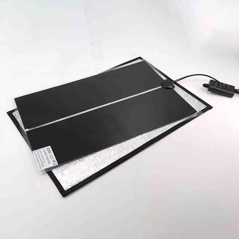 45-5W Graphene Heat Mat with Heating Reflective Aluminum Pad Tempature Controller Reptiles Aquarium Heater Seedling Germination