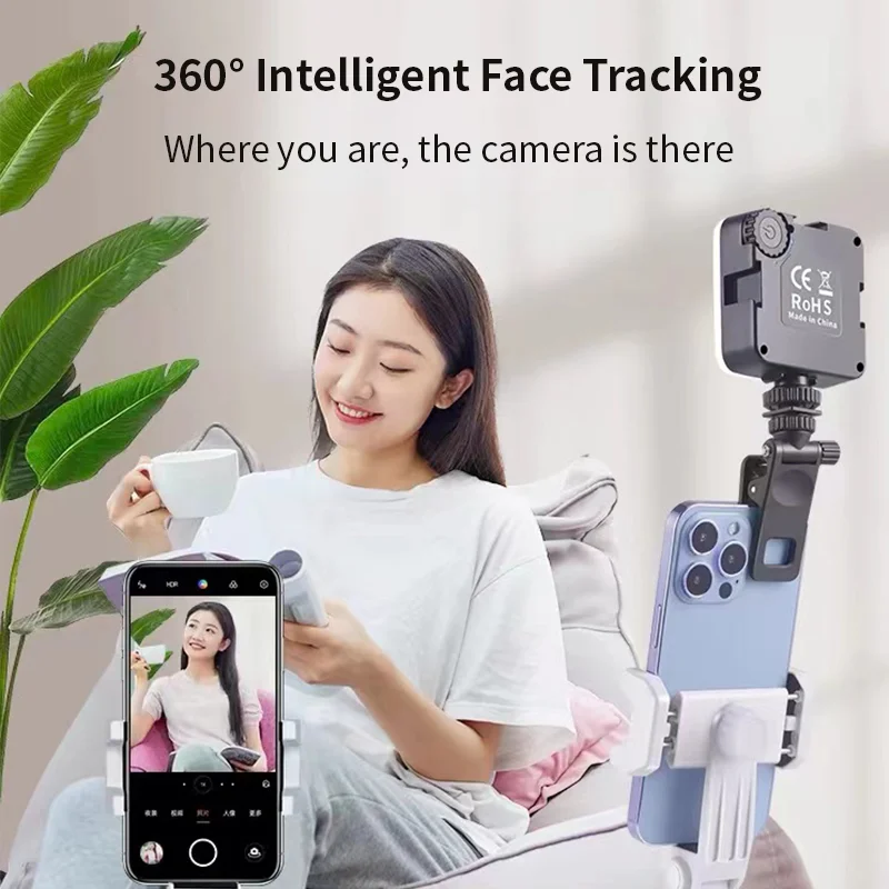 360 Face Tracking Bluetooth Smart Gimbal V-log With Souing APP Live Stream Video Recording Mobile Phone Desk Holder Accessories