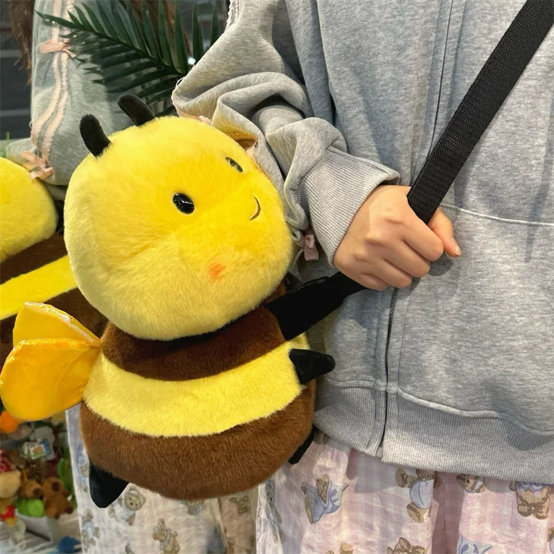 

Premium Soft Bee Shaped Shoulder Bag Durable Canvas Tote with Adjustable Strap School Travel Shopping Cute Animal Purse