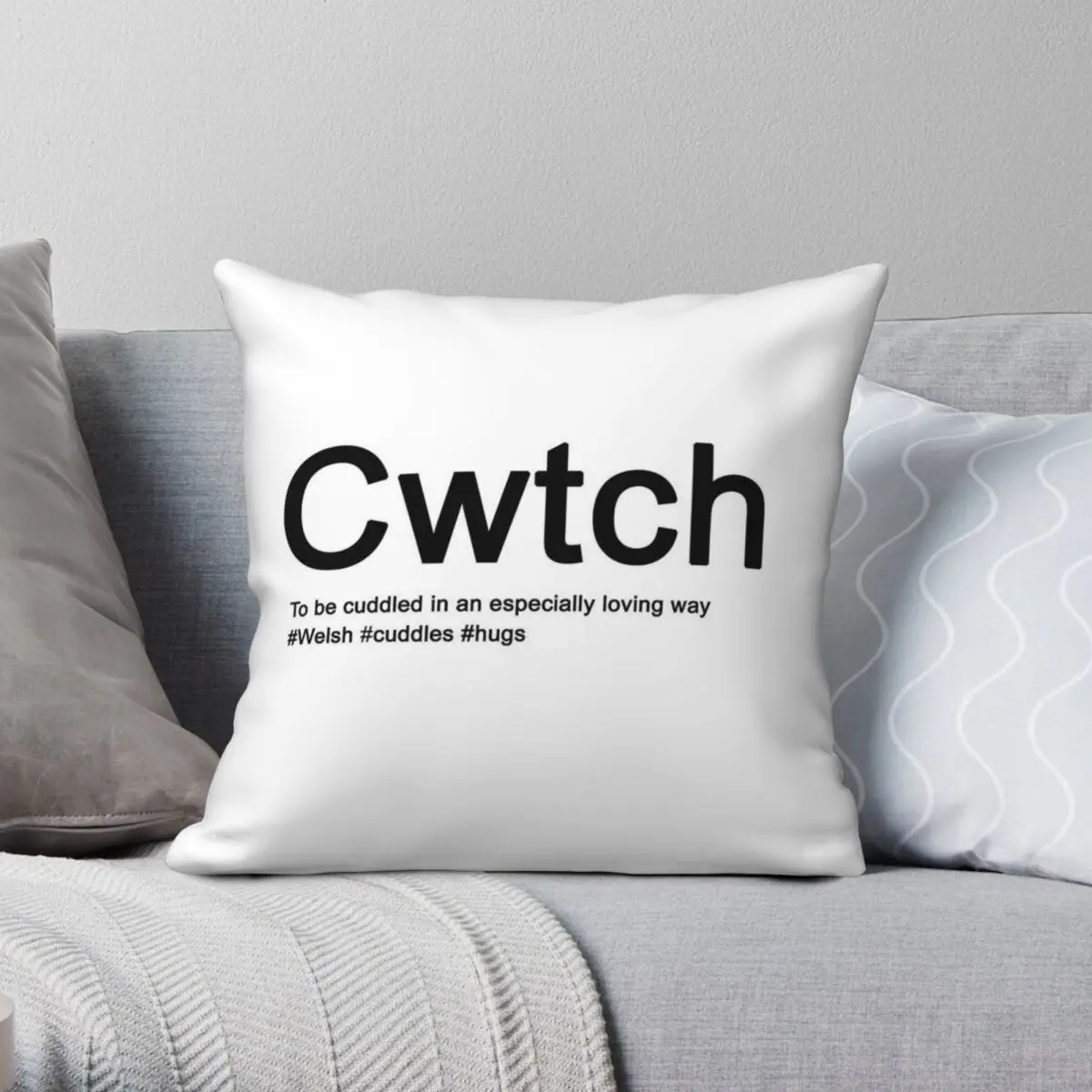 

Cwtch Welsh Words Square Pillowcase Polyester Linen Velvet Printed Zip Decorative Pillow Case Bed Cushion Cover Wholesale