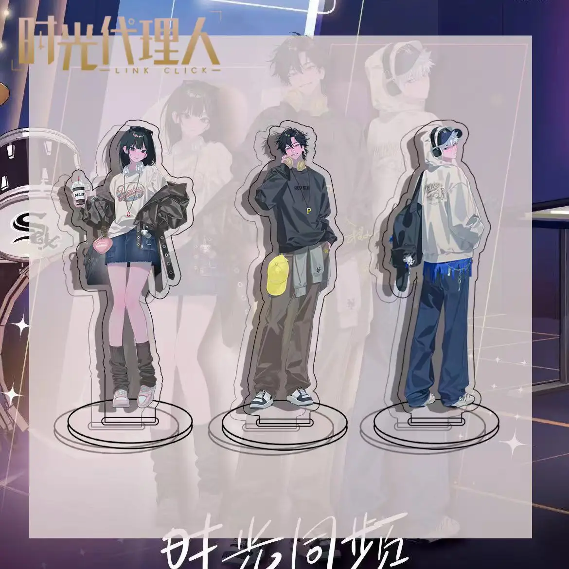 15cm 링크 클릭 애니메이션 찰스 루카스 린 조 코스프레 아크릴 피규어 스탠드 모델 데스크탑 장식품 테이블 장식 수집 선물