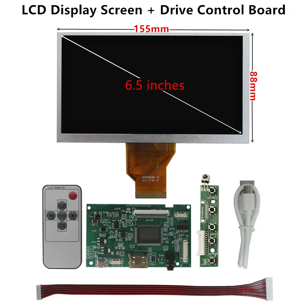 Kit de Monitor de 6,5 pulgadas AT065TN14, pantalla LCD, digitalizador, Panel táctil, controlador, placa de Control, Audio, Compatible con HDMI