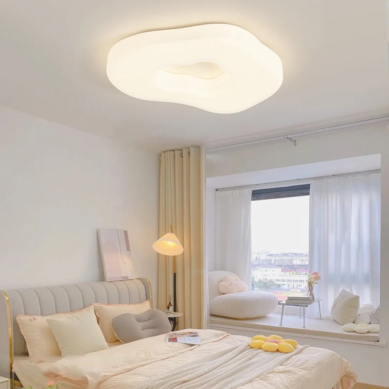 Nordic Simple Warm Cream Style LED Ceiling Light New Eye-care Home Master Bedroom Lamp Bright Lustre For Living Study Room Loft