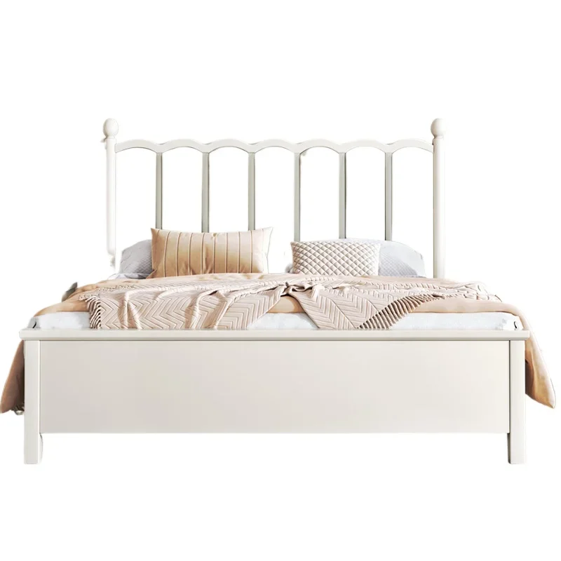 

Solid wood children's bed small apartment cream simple bed