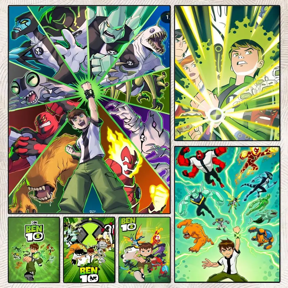 Anime B-Ben 10 Poster Decorative Wall Art Stickers Mural For Home Living Room Hallway Decor Gift