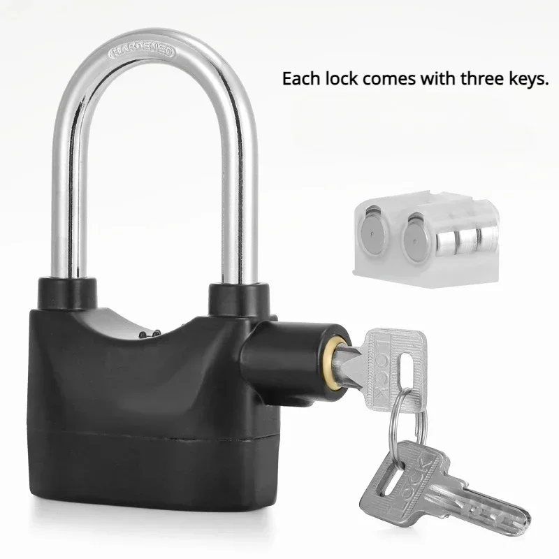 Waterproof Siren Alarm Padlock Alarm Lock for Motorcycle Bike Bicycle Perfect Security with 110dB Alarm