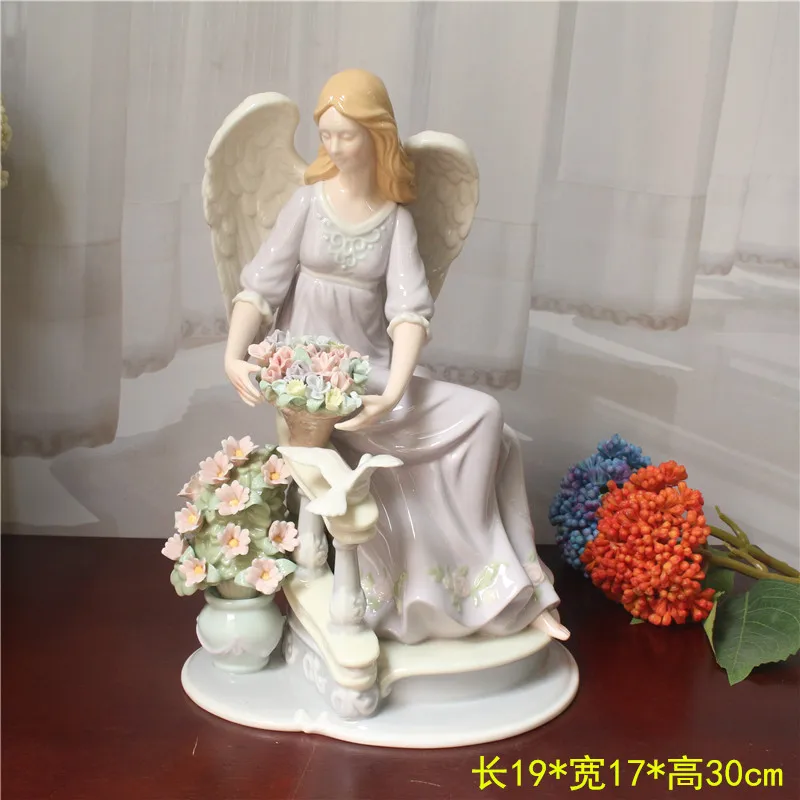 Foreign trade tail goods Spanish elegant ceramic angel flower fairy ornaments exquisite home birthday gift collection