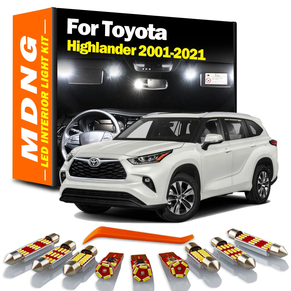 MDNG Canbus For Toyota Highlander 2001-2015 2016 2017 2018 2019 2020 2021 Car Accessories LED Interior Map Dome Light Bulbs Kit