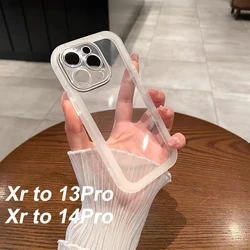 High Quality Clear Phone Case For iPhone XR Modified to 13Pro Back Cover  Xr Converted to 14pro Silicone Soft Protect Cover