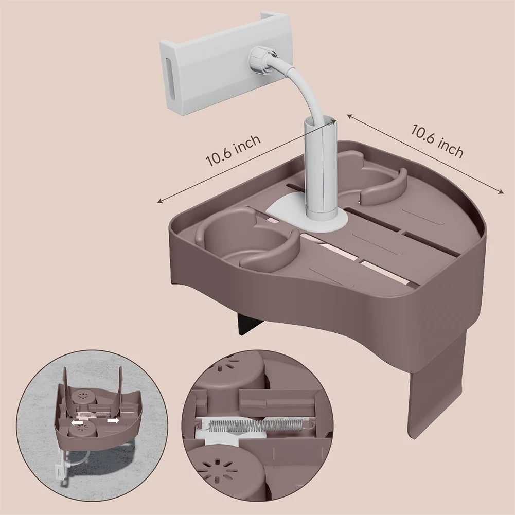 Нескользящий поднос для спа-салона 3 в 1, боковой столик, подстаканник и держатель для телефона, регулируемый поднос для гидромассажной ванны, стол для уличных надувных бассейнов/Spas