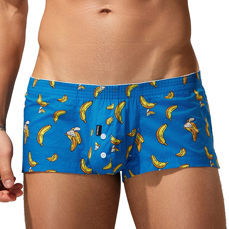 جديد SEOBEAN الرجال القطن رياضية U حقيبة عارضة جذوع بيجامة السراويل - مريحة للتنفس الرجال ملابس خاصة