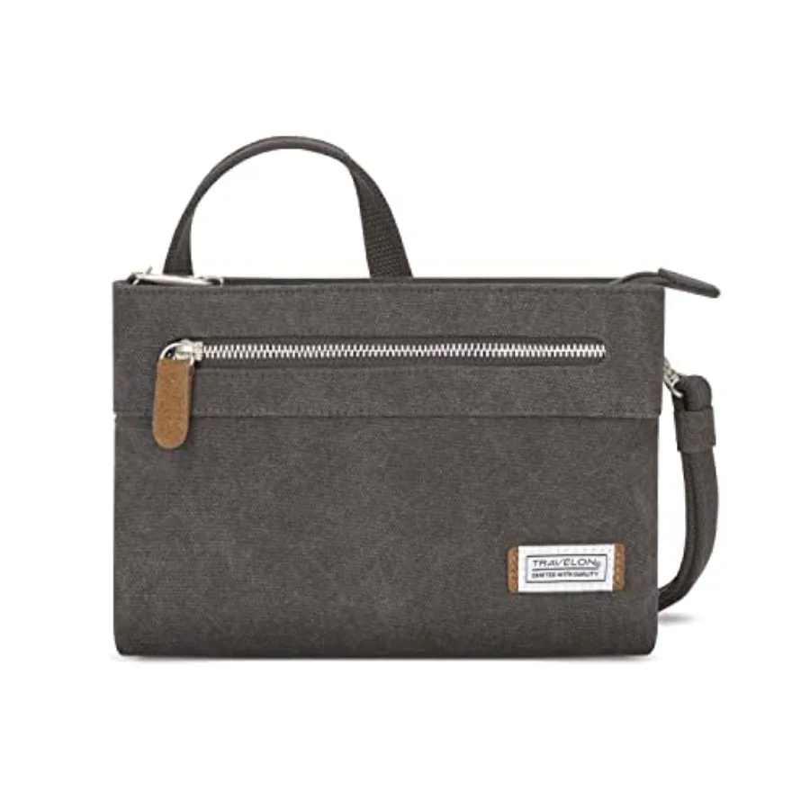

Travelon Women's Anti-Theft Heritage Small Crossbody Bag for daily urban use, made of durable nylon with black color and hidden