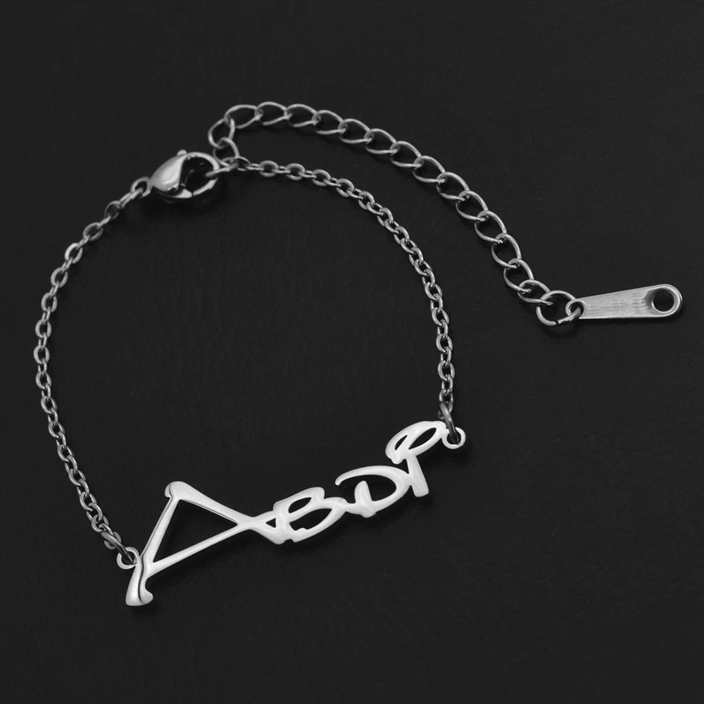 Pulsera de moda con nombre de fuente personalizada, joyería de marca de corte de acero inoxidable para niña, amiga e hija, regalo de vacaciones